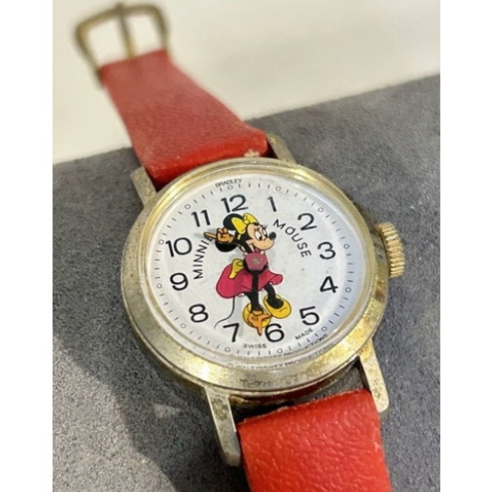 Vintage Disney Bradley Minnie Mouse Women’s Watch 25mm Swiss Made Manual Wind-up
